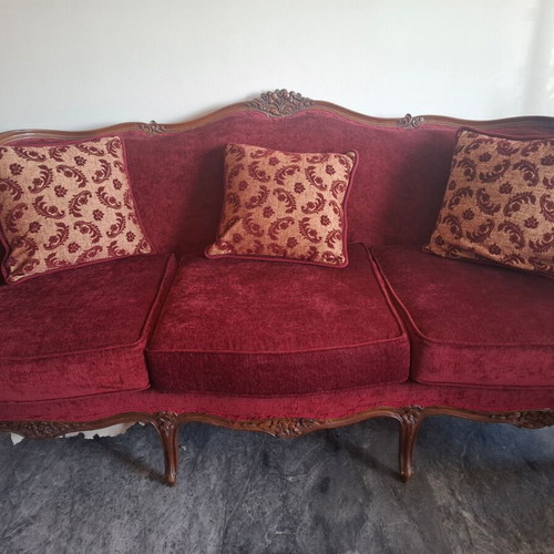 Classic Baroque Living Room Set Louis XV style used, sofa and 2 armchairs