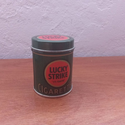 Lucky Strike metal cigarette box used, 1990s collectible