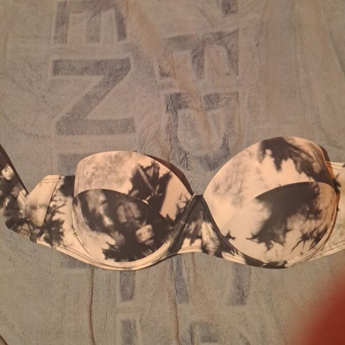 Decoro swimsuit used, strapless, size S, black and white