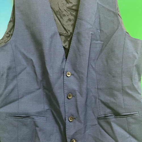 Boss blue vest new 100% wool 52 Italian size large
