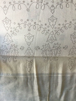 Vintage embroidered fabric set Mona Liza, new, 2 pieces 112x45 cm