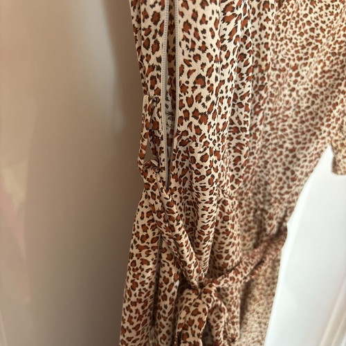 Shein leopard print maxi dress used, beige and brown, size L