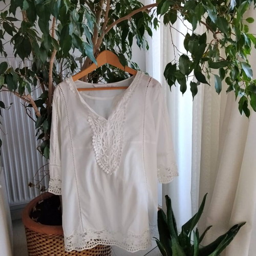 Zara cotton shirt like new, white, size S