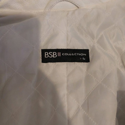 BSB leather coat white like new, size S