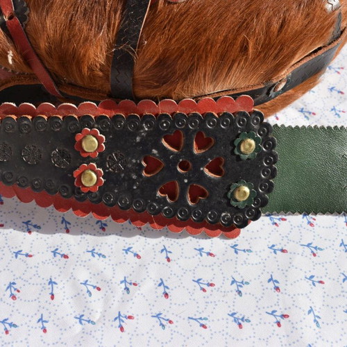 Traditional Hungarian water bottle handmade with leather strap mint condition