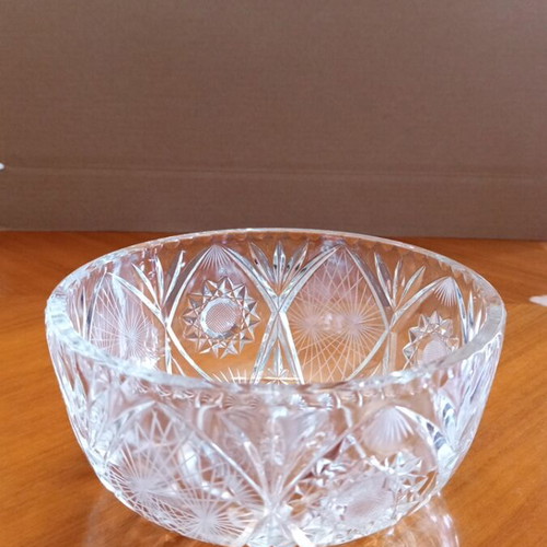 Vintage Bohemian Crystal Bowl / Fruit Bowl, like new