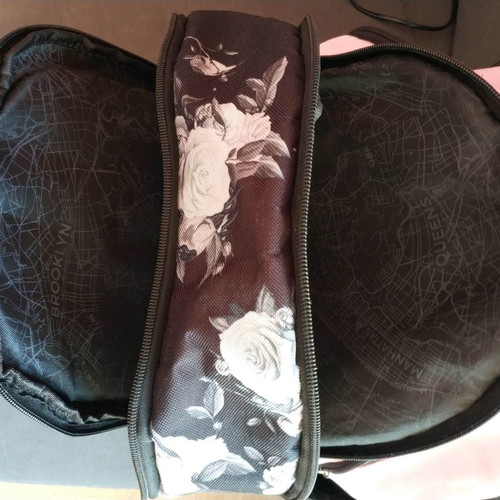 School backpack large for elementary girl used, pink and black
