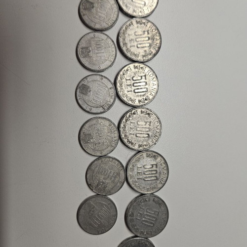 Romanian coins used, mostly from old currency