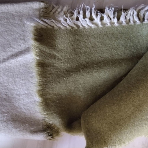 Vintage Biokarpet Klinto reversible wool blanket, new, double size