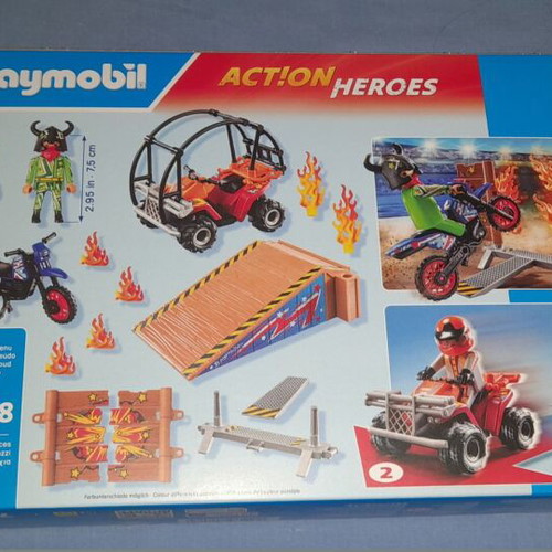 Playmobil 71808 Action Heroes stunt set with ATV and motorcycle new