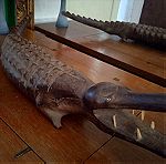  Διακοσμητικός ξύλινος κροκόδειλος από Αφρική. Μεγάλος