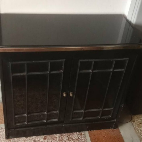 Wooden cabinet black lacquer like new