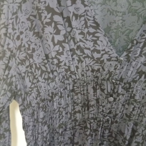 Zara maxi dress XL size black and gray with flowers like new