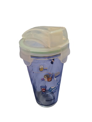 Glass cup used with very good lid 400ml