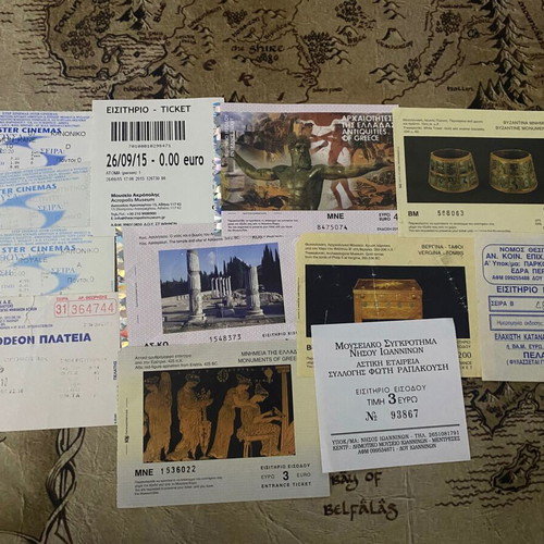 Collection of used tickets, 50 pieces from worldwide travels