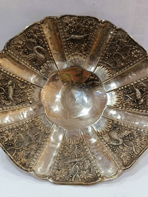 Αντίκα Χειροποίητη Ελληνική Επάργυρη Φοντανιέρα Σαν Καινούργιο