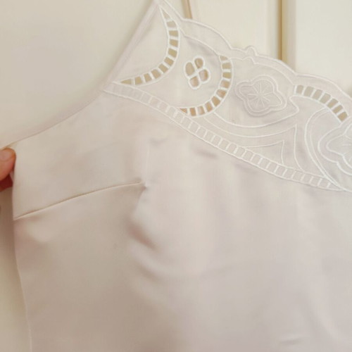 H&M camisole satin cream top with embroidery XL like new