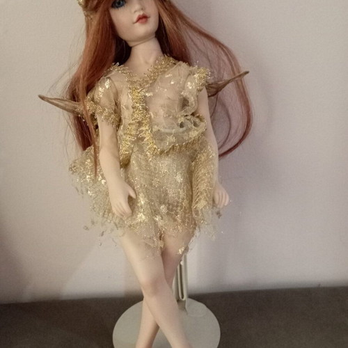 Porcelain fairy angel doll with D Paul 1990 mark