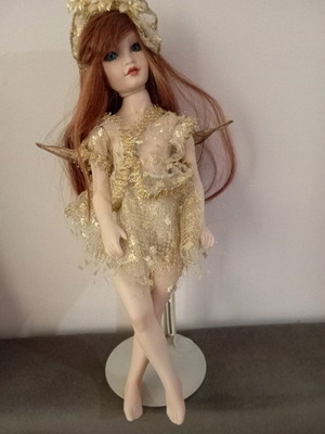 Porcelain fairy angel doll with D Paul 1990 mark