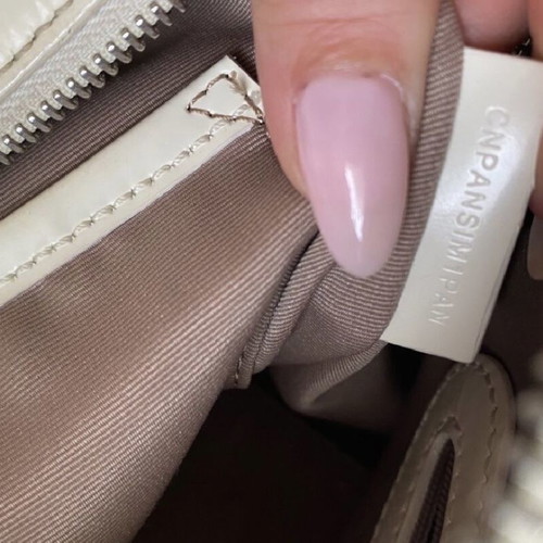 Burberry handbag used, leather and canvas, white-beige