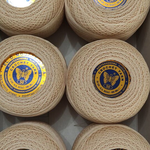 Crochet yarn No 30 - 40 - 50 new, 50g, beige, snow white, red