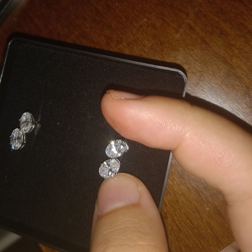 Diamond earrings certified, 14k white gold, 2.23 CT total