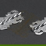  Μεντεσεδάκι αντικέ σιδερένιο 20Χ17 mm (4 τεμ.) Ασημένιο