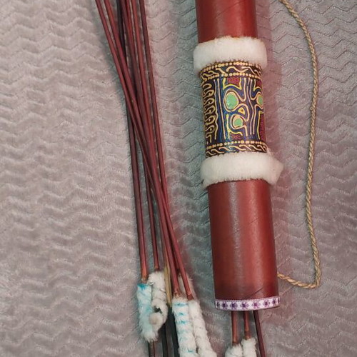Decorative Indian quiver with ten arrows used