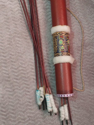 Decorative Indian quiver with ten arrows used