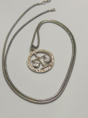 Silver 925 necklace used with snake chain and 28mm pendant