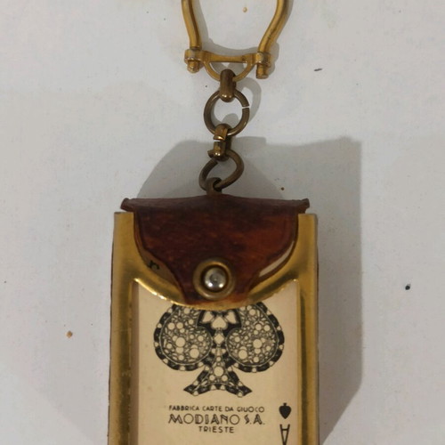 Keychain with mini full deck used, Italian origin