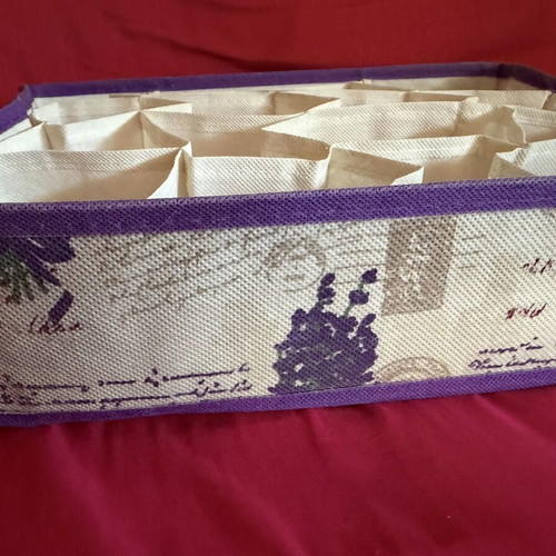 Drawer organizer with 16 compartments, like new, lavender pattern