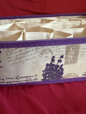 Drawer organizer with 16 compartments, like new, lavender pattern