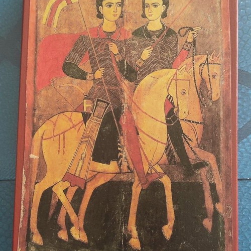 Icon of Saints Bacchus and Sergius used 16x11 cm wooden
