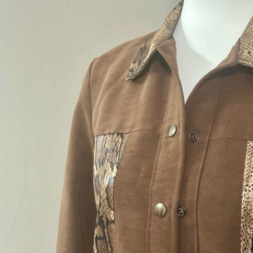 Leopard suede women's jacket used, size medium, brown