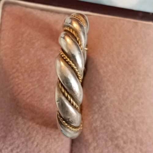 Silver-gold ring 925 585 like new, size 57+