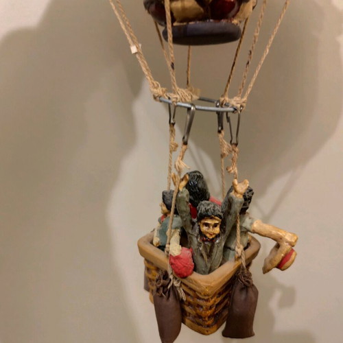 Vintage handmade decorative hot air balloon ceiling piece 1970 like new