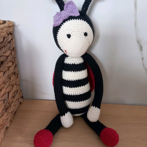 Amigurumi ladybug handmade knitted doll 40 cm new