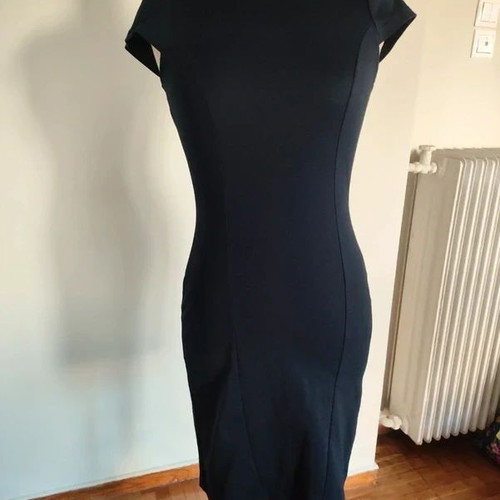 Sandro Ferrone elastic pencil dress dark blue XS S like new