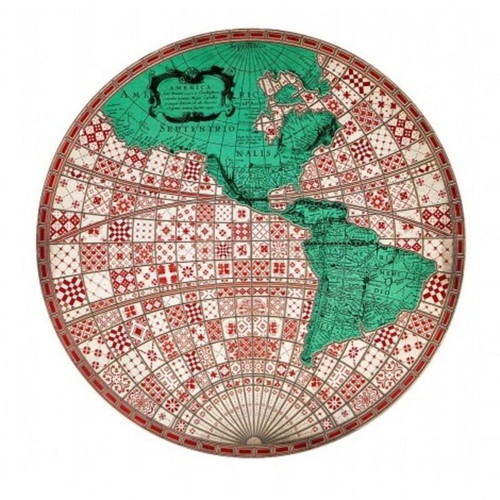 America map wooden wall art new, red-teal 60x1.5x60