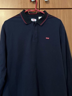 Levi’s long sleeve men's polo shirt like new, size Medium, blue