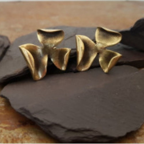 Bronze earrings, partially handmade