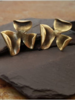 Bronze earrings, partially handmade