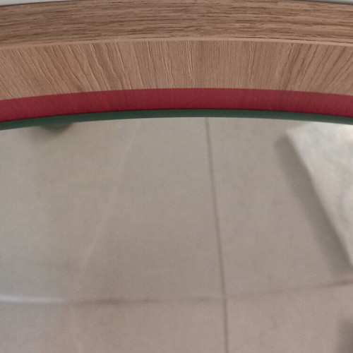 Round wooden mirror like new, 70cm diameter