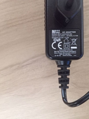 Mass Power 12V 0.5A AC Adapter Power Supply μεταχειρισμένο μοντέλο WCF1200050A1BA