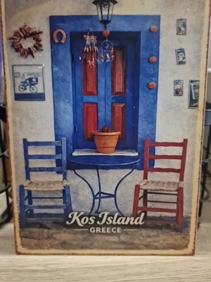Wooden decorative sign Kos Zia like new, 13×18cm with magnet