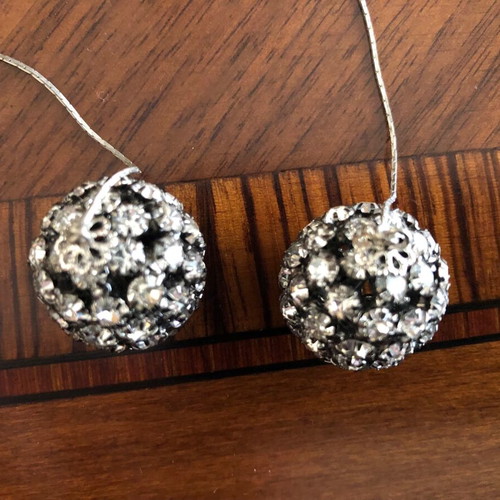 Earrings like new silver evening, about 8.5 cm