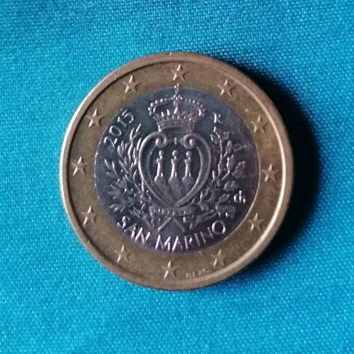 San Marino 1 Euro 2015 coin like new, official national emblem