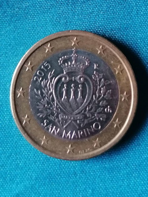 San Marino 1 Euro 2015 coin like new, official national emblem