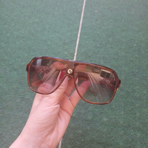 Carrera 33 Unisex Navigator Sunglasses new, brown acetate frame